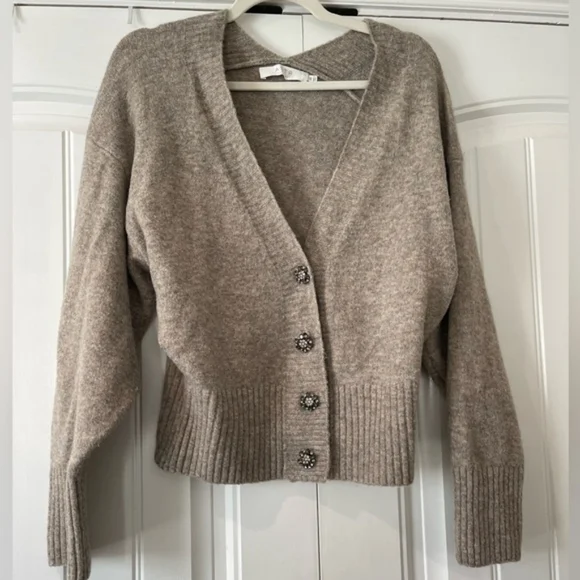 ASTR Belmont Antique Jewelled Button Wool Blend Cardigan - Picture 4 of 13